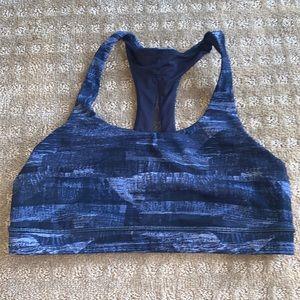 Lululemon Athletica Blue Sports Bra W/ Mesh Back Size 10
